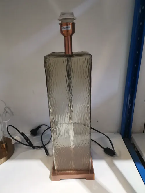 LP 5019 - Table Lamp - Glass, Pink & Gold with White Shade