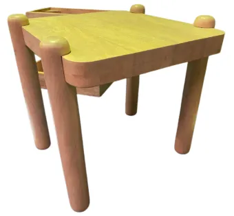 ST 0137 - Side Table - Light & Natural with Rounded Edge