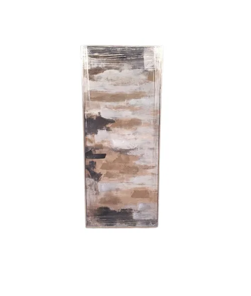 AW 0363 - Artwork - Medium - Warm Browns & Whites Abstract  Tall Canvas Print