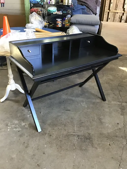 DSK 4135 - Desk - 2 Draw Black Timber Study Desk 