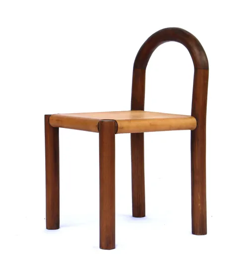 DC 6037 - Dining Chair- MRD Walnut Frame with Caramel Leather Seat