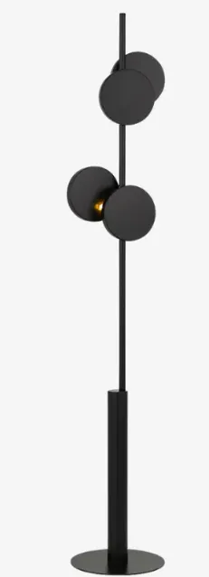 FL 0022 - Floor Lamp - Amparo Satin Black Metal Floor Lamp with Silhouetted Floating Discs 