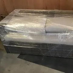 OD SF 6166 - Outdoor - Sofa - 3 Seater Brown Wicker with Beige Linen Cushions 