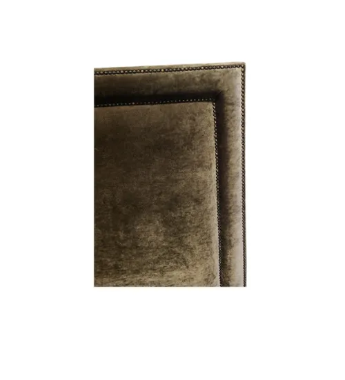 BH 8569 - Queen Bedhead - Brown Velvet with Stud Framed Panel