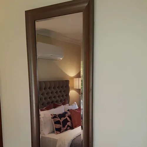 MIR 2024 - Mirror - Tall Rectangle with Brown Timber Frame