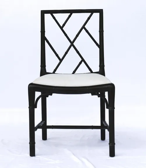 DC 7850 - Dining Chair - Dark Bamboo Frame with Ivory Seat