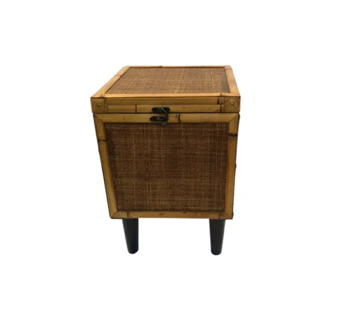 Mystica Wicker & Bamboo Bedside Table with Lock - BST 0010