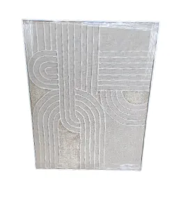 AW 7899 - Textured White Arches on Beige Background - Medium Canvas 