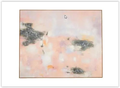 AW 0002 - Artwork - Large - Peach/Pink Toned Oil Painted Canvas in Delirium Oak Frame