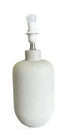 LP 0146 - Table Lamp - Grey Concrete Grain Texture with Drum Shade