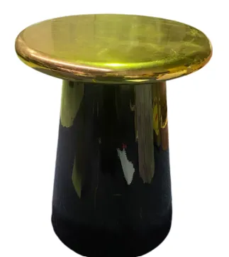 ST 4084 - Side Table - Glossy Black Base with Gold Top