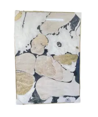 AW 0348 - Artwork - Extra Large - Abstract Gold/Black & White Print in Gold Frame