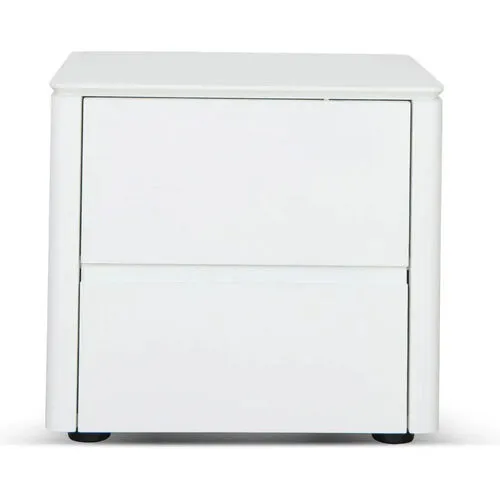 White Oak Veneer 2 Drawer Bedside Table - BST 0039