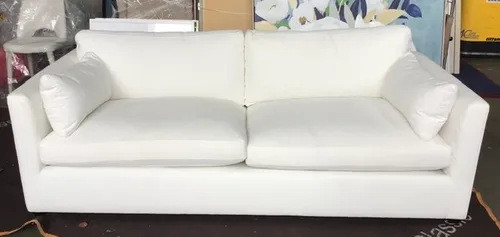 SF 7781 - Sofa - 3 Seater - White with Lumbar Side Pillows