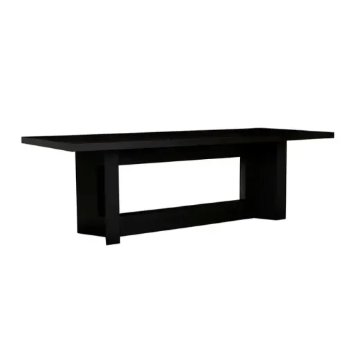 DT 0030 - Dining Table - Matt Black Oak Timber with Sleek Angled Leg Design