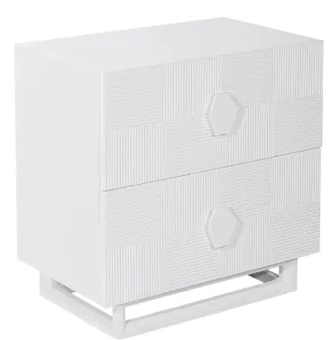 BST 0050 - Bedside Table - 2 Drawer - Alton Large White