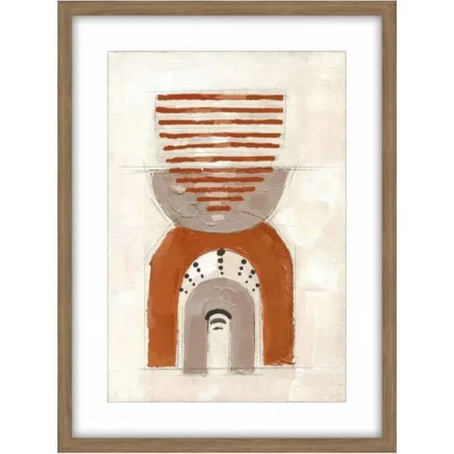 AW 0337 - Arches in Brown/Clay & Cream Print in Small Framed Glass 