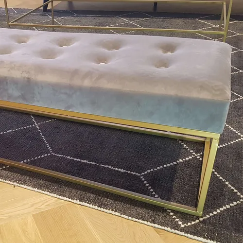 OTT 3289 - Ottoman - Button Tufted Grey Velvet Bed Bench