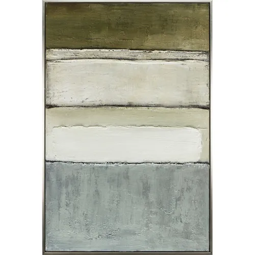 AW 0018 - Artwork - Large - Blue and Olive Green Abstract Canvas