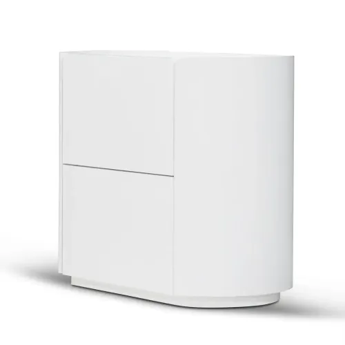 White Oak Contemporary 2 Drawer Bedside Table - BST 0035