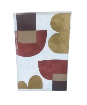 AW 0256 - Textured Mustard/Red/Brown Abstract Oversized Canvas