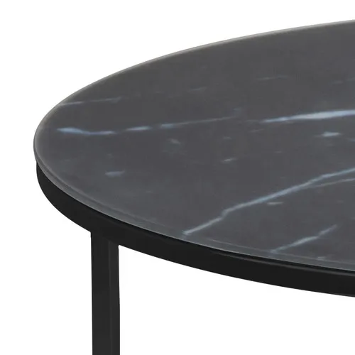 CT 0074 - Coffee Table - Tabitha Circular Black Frame with Black Marble Top