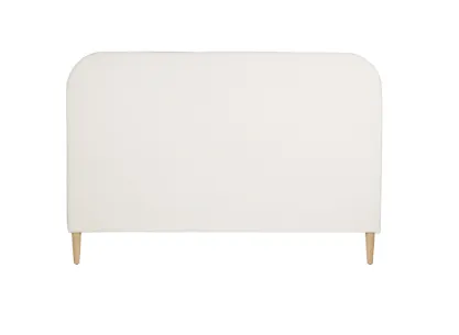 BH 0082 - Queen Bedhead - Ivory Linen with Tapered Edges on Blonde Feet