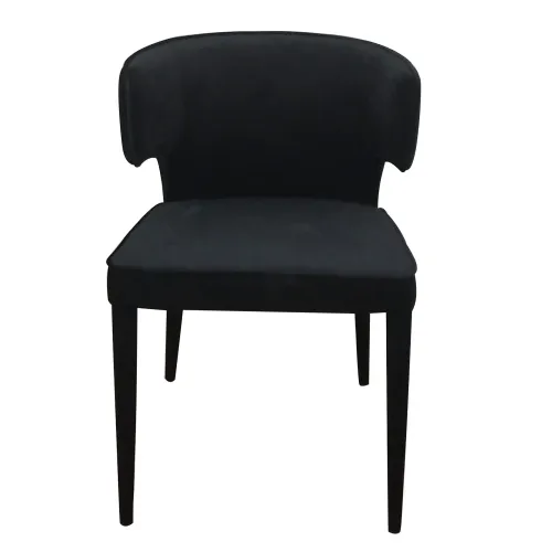 DC 8025 - Occasional Chair - Black Suede Curve Accented