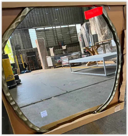 MIR 1006 - Mirror - Bronze/Gold Warped Round - Large