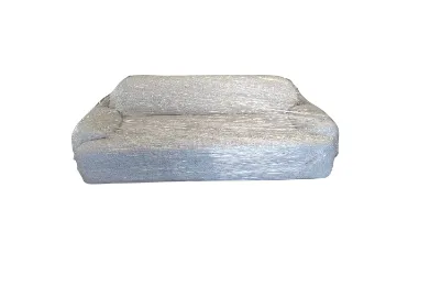 SF 3000 - Contemporary Curved Profile Light Grey/Beige Woven Fabric 3 Seater Sofa