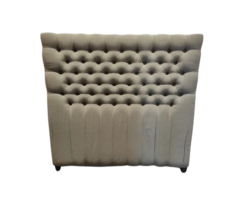 BH 4503 - Queen Bedhead - Buttoned & Panelled Cream Fabric