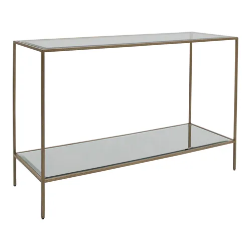 CN 4089 - Carter 2 Tier Mirrored Glass Console with Gold Frame
