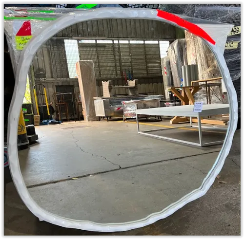MIR 1005 - Mirror - White Warped Round 