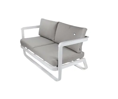 OD SF 4687 - Outdoor - Sofa - Grey Cushion with White Aluminium Rounded Edge Frame