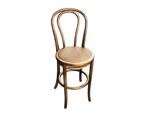 STL 7069 - Counter Stool - Bentwood Scroll & Lattice Timber with Rattan Seat