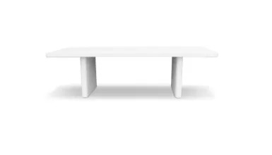 OD DT 0008 - Outdoor Dining Table - Arctic White Aluminium with Round Edges