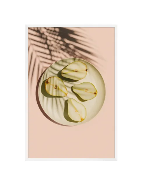 AW 0462 - Artwork - Medium - Pear Plate Photo Print in White Frame