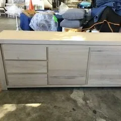 BUF 6529 - White Wash Timber Buffet with a 3 Door Feature & 2 Drawers