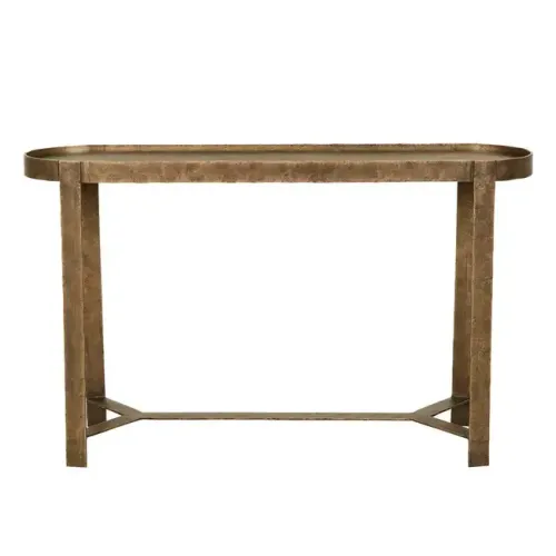 CN 0017 - Oval Shaped Antique Rustic Brass Console 