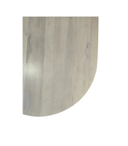 DT 0035 - White Wash Timber Oval Top Sculptured Arch Legs Dining Table