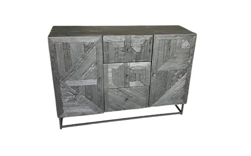 BF 7996 - Buffet - Angular Black Textured Wood 