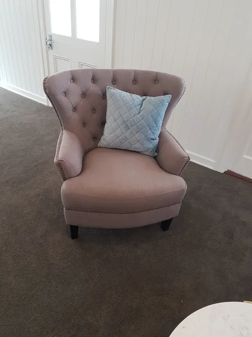 OC 4055 - Charcoal Fabric Winged & Tufted Traditional Style Accent Occasional Chair