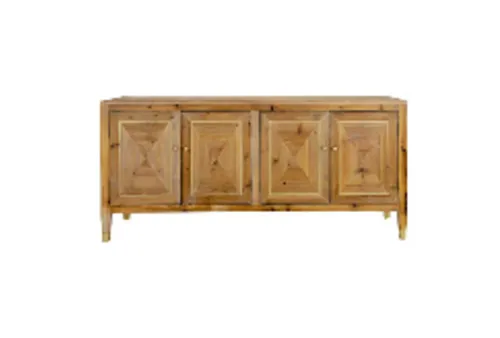 BF 3035 - Buffet - Natural Pine 4 Door with Craved Frame Panelled Front