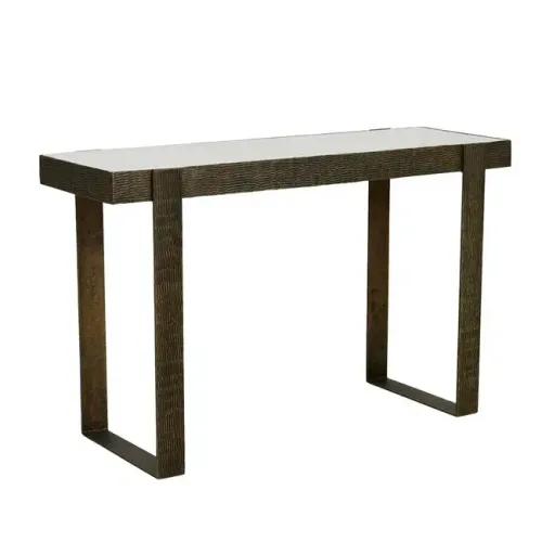 CN 0020 - Antique Brass Etched Metal Console with Sheen Marble Top
