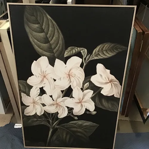 AW 4232 - Artwork - Large - Black & White Floral with Timber Frame
