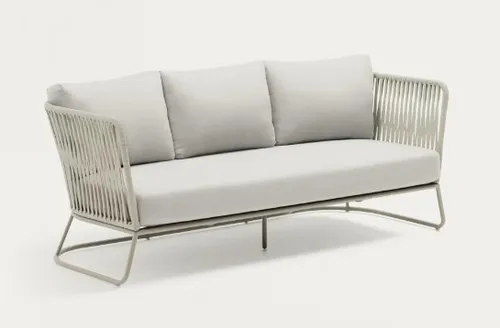 OD SF 0032 - Outdoor Sofa - 3 Seater - Saconca  in Rope Cord and Grey Galvanised Steel 