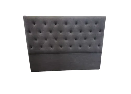 BH 4413 - Queen Bedhead - Grey Fabric with Button Dimples