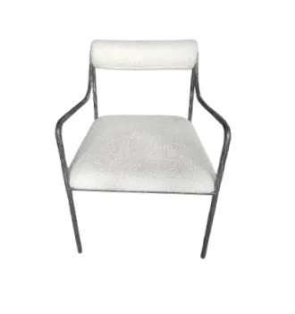 OC 1015 - Occasional Chair - Grey & White Boucle with Steel Frame