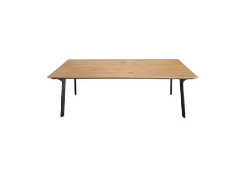 DT 6085 - Dining Table - Natural Timber with Black Frame