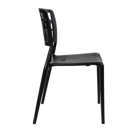 OD DC 6126 - Outdoor - Dining Chair - Outdoor Black Polypropylene Lattice Back